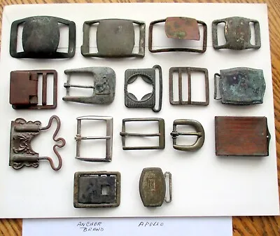 Lot Of 16 Old Belt Buckles ~ Apollo ~ Giant Grip ~ Anchor Brand ~ US Military • $16