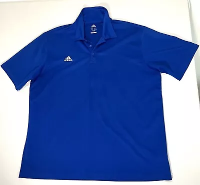 Adidas Men's ClimaLITE Blue 1/4 Button Collared Short Sleeve Polo Shirt Size 2XL • $19.99