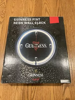 New 11 1/2  Guinness Beer White Neon Wall Clock Pub Bar Man Cave Decor Sign • $79