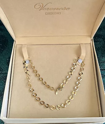 Retired Veronese925 Sterling Silver Gilded Large Oval Link Chain Necklace 20”NIB • $72