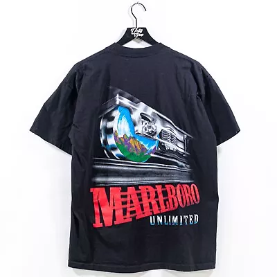 Marlboro Unlimited Train Pocket T-Shirt XXL VTG 90s Cigarette Skater Biker • $74.97