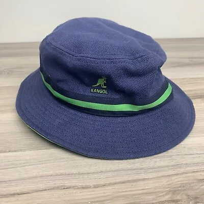 Kangol Stripe Lahinch Bucket Hat - Blue With Green Stripe Unisex Adults Size M • $23.27