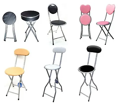 £15.95 • Buy Folding Kids Chair Stool PVC Padded Seat Light Weight Kitchen Dinning Heart Back