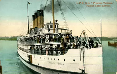 1910s Postcard Canadian Pacific Ship SS PRINCESS VICTORIA Pacific Coast Service • £1.50