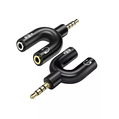 3.5mm Stereo Splitter Audio To Mic & Headset Jack Plug Adapter For Mobile & PC • £3.99