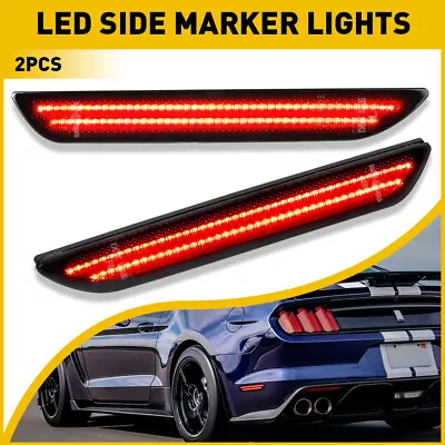 LED Rear Bumper Side Marker Light Lamp Smoke Lens For 2015-2022 Ford Mustang EOA • $22.79