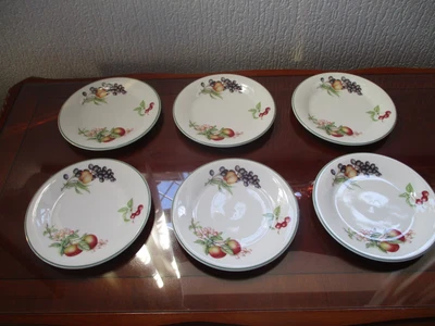 £9.99 • Buy 6 X M&S Marks & Spencer ASHBERRY 6.5  Dessert, Side Plates Fine Bone China VGC