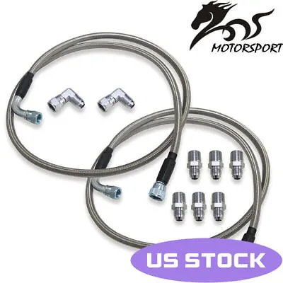 SS Braided Transmission Cooler Hose Lines Fittings For TH350 700R4 TH400 52  • $30