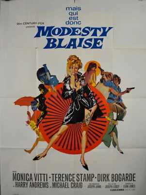 Monica Vitti Terence Stamp MODESTY BLAISE Joseph Losey 1966 FRENCH POSTER 47x63 • $179.99