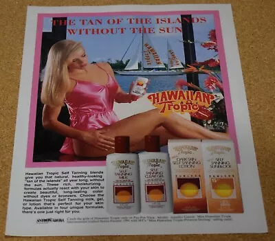 1991 Print Ad Hawaiian Tropic Tanning Gel Jennifer Gareis Miss Finalist Lady Her • $14.98