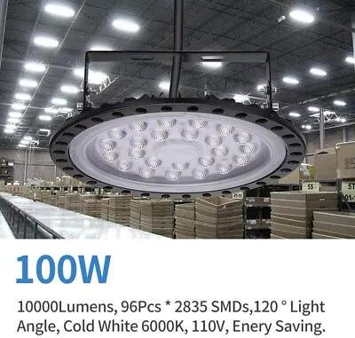 Super- Bright Warehouse LED 100W UFO High Bay Lights Factory Shop GYM Light Lamp • $20.99