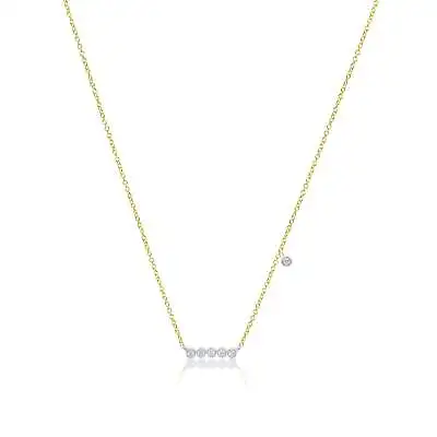 Dainty Diamond Bar Necklace Meira T 18 Inches Adjustable .12 Ct Meira T • $770