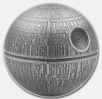 2024 Niue Star Star Wars Death Star Spherical Coin 100g Silver Antiqued • $359.88