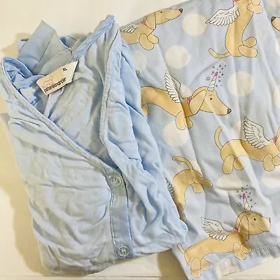 Peter Alexander Size XL 16 Pajamas Unicorn Sausage Dog Dachshund Set Long Pants • $45