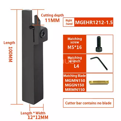 MGEHR/L Lathe Internal Grooving Tool Arbor Bar Holder Turning Groove Tool Holder • £14.39