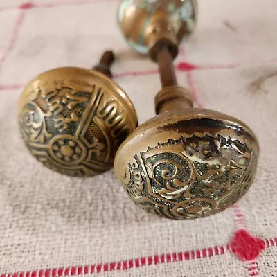 3 Antique Bronze Door Knobs Eastlake. • $35