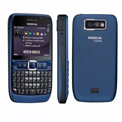$35.95 • Buy Original Unlocked Nokia E63 WIFI QWERTY Keypad 3G Warranty MP3 Blue Mobile Phone