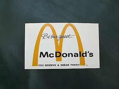 McDonald’s 1970s  Be Our Guest  Card Coupon New “Old” Stock Vintage RARE • $12