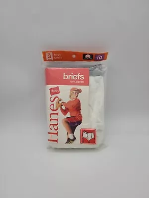 Vintage Hanes Boys Briefs Underwear 3-Pack Size 10 Deadstock NIP 2005 NOS Youth • $24.99