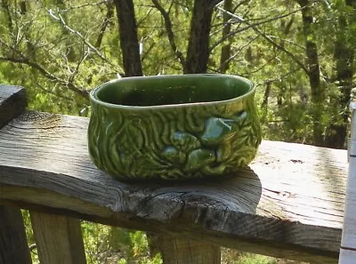 Retro MCM Planter 🍄 Embossed MUSHROOMS Brush McCoy Pottery? 🍄 Mid-Century • $32.59