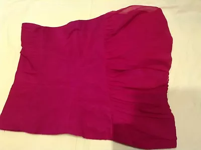 COAST Red Strapless Silk Basque Top Size 14 • £15.99