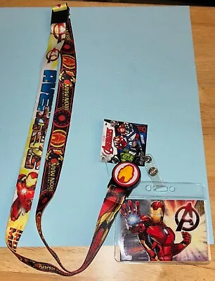 Iron Man 18  Lanyard/Keychain W/Retractable Badge Holder Marvel Avengers NWT • $9.99