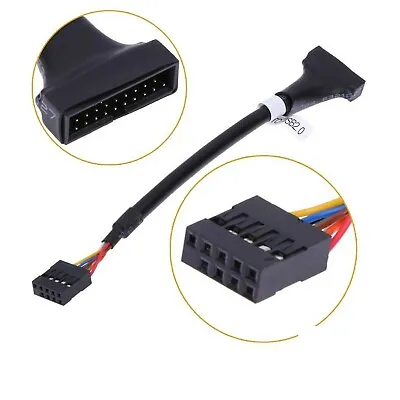 $4.99 • Buy New Portable USB 3.0 20-pin Header Male To USB 2.0 9-pin Female Adapter Black