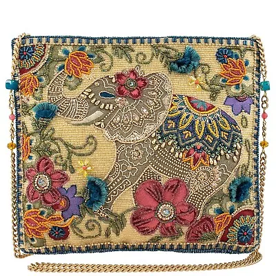 Mary Frances 9  Frolic Beaded Crossbody Multicolor Clutch Elephant Handbag • $169.95