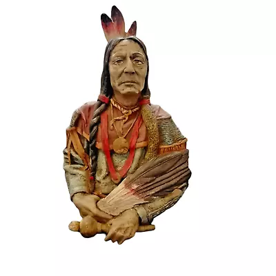 Vintage Resin Indian Chief Bust Native American Figurine Statue 28Cm Tall • £7.99