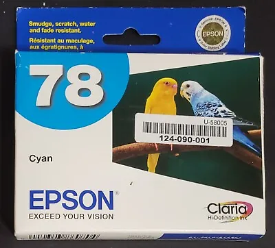 New Factory Sealed Epson Printer Ink Cartridge Cyan 78 T078220 Stamped 01/2010 • $9.98