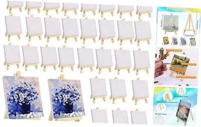 32 Pack Mini Canvas And Easel4 X 4 Inch Stretched Mini Canvases Small  • $48.06