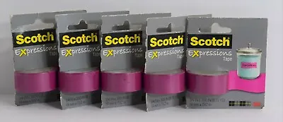 £6.95 • Buy Scotch Expressions Tape In Pink 19mm X 7.62m (3/4  X 300 ) X 5 Rolls BRAND NEW