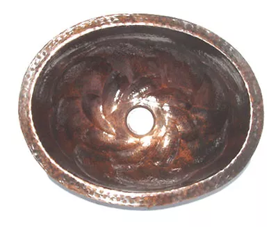 Mexican Copper Bathroom Sink Hand Hammered Oval Drop In  014 • $135.99