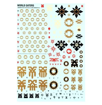 Chaos Space Marine WORLD EATERS / KHORNE Transfer / Decal Sheet 40K • $6.99