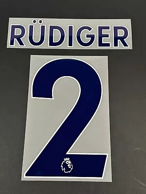 2017 2019 Official Sporting Id Chelsea Rudiger 2 Navy Player Size Name Set • £12