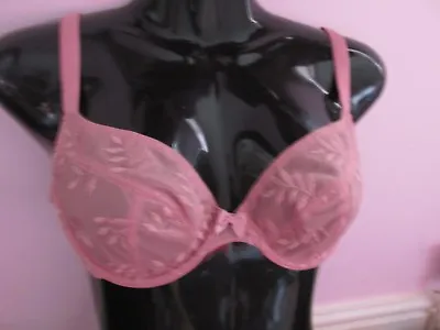 Bnwt PANACHE SUPERBRA TANGO 3256 UNPADDED U/W PLUNGE BRA SIZE 30DD TEA ROSE • £14.99