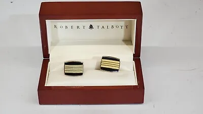 Robert Talbott Gold Enamel Cufflinks • $125