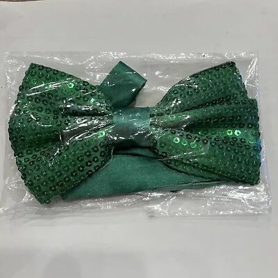 Green Men Women Sequin Bow Tie Tuxedo Adjustable Man Of Men Boutique • $9.99