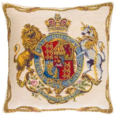 1816 Royal Coat Of Arms Of The Uk 18  X 18  Belgian Tapestry Cushion Cover + Zip • $41.30