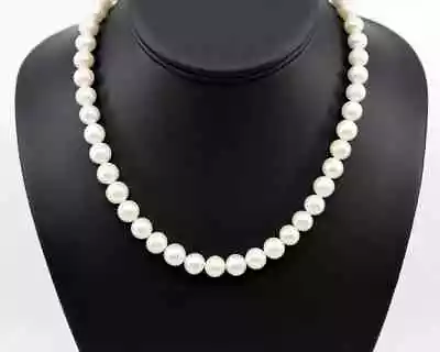 Large 10mm Pearl Necklace Round Freshwater Pearls Gold Or Silver Big Huge Bead • $346.50