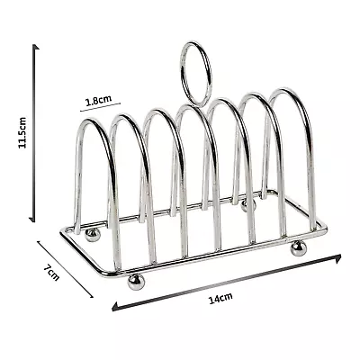 £6.95 • Buy Stainless Steel Slices Toast Rack Serving Dining Stand Holder Bread Basket