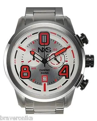 NXS Swiss Chronograph Watch PASTRANA Collection Switzerland Date Stainless Steel • $356.85