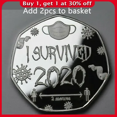 I Survived 2020 Commemorative Coin  Collectors Silver Plated Gift Lockdown • £2.35