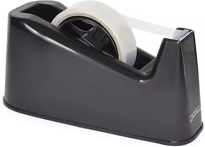 Heavy Duty Tape Dispenser - Weighted Non-Skid Rubber Base With 1 Clear Tape Roll • £12.99
