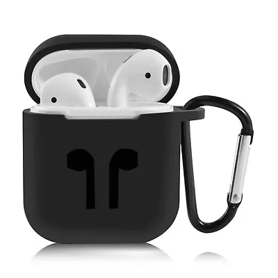 For AirPods Silicone Protective Charging Skin Case  W/Keychain - Black • $6.99