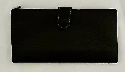 Vera Pelle Black Multicolored Inside  Leather Credit Card Case BiFold Wallet • $25