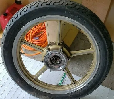 86 Yamaha XV1100 Virago OEM FRONT WHEEL AND TIRE GOLD  56W-25168-00-8L  • $114.99
