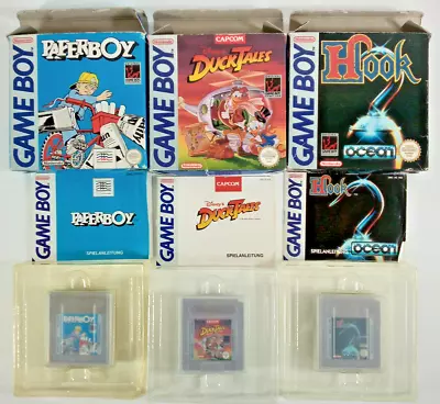 Nintendo Gameboy Original German Bundle Boxed CIB Hook Duck Tales Papaerboy • £149.99