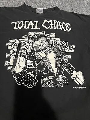 Vintage Total Chaos Shirt Punk Rock The Exploited GBH Subhumans Black Flag MDC • $49.95