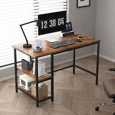 Computer Desk W/ 2 Shelves On Left Or Right For Office Home Study Writing Table • £49.99